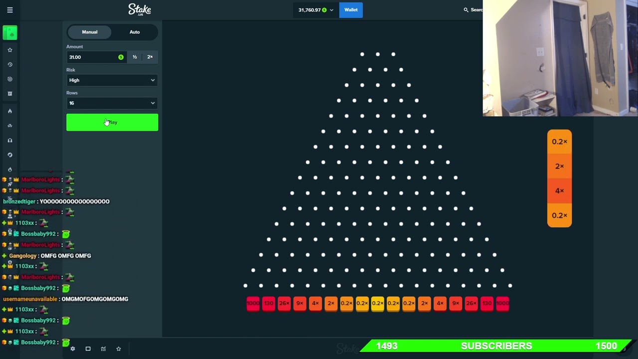 BossManJack... Hits $31,000 on $31 Plinko Ball