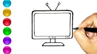 MENGGAMBAR TV UNTUK ANAK TK || MENGGAMBAR DAN MEWARNAI TELEVISI
