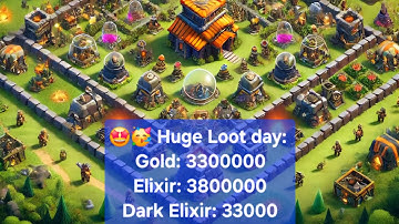 4 Attacks, 3.3M Gold, 3.8M Elixir & 33K Dark Elixir! 💰 The Ultimate Farming Day! #clashofclans #loot