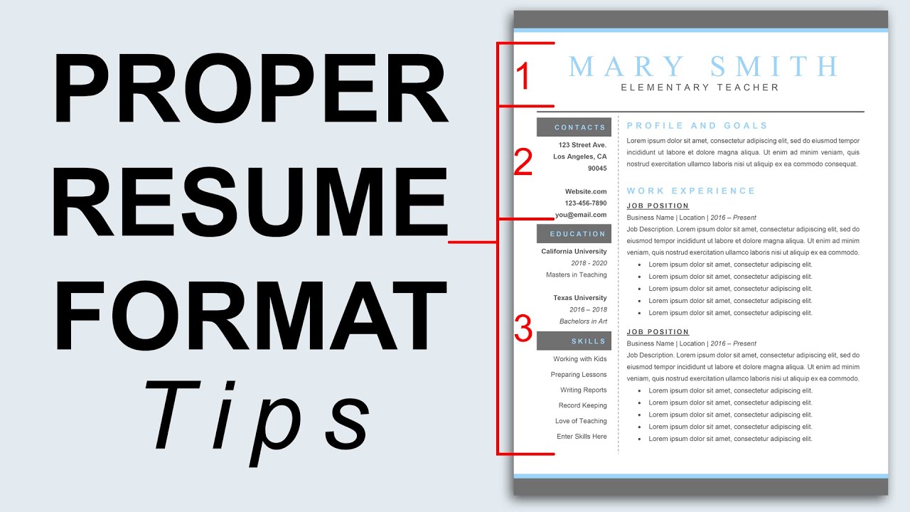 tips on resume formatting