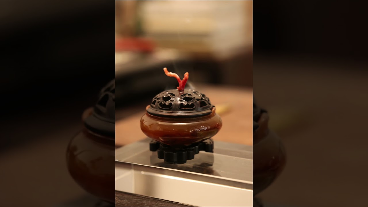 玛瑙x血檀| 香炉 #ZenStyle #AsianCraftsmanship #HomeAltar