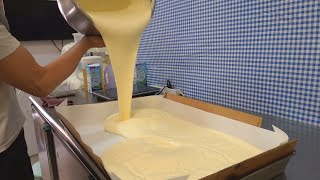 How to Make Huge Castella Cheese Cake / 巨大古早味起司蛋糕 - Taiwanese Street Food