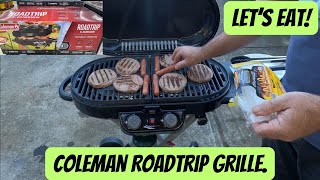 Coleman X Cursion outdoor grille. Let's make some burgers!