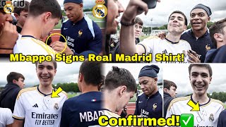 YES!!🔥KYLIAN MBAPPE SIGNS REAL MADRID SHIRT TO CONFIRM DONE DEAL✅Mbappe & Madrid Fans at Training