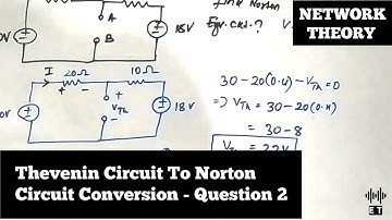 Thevenin Circuit To Norton Circuit Conversion | Question 2 | Network Theory