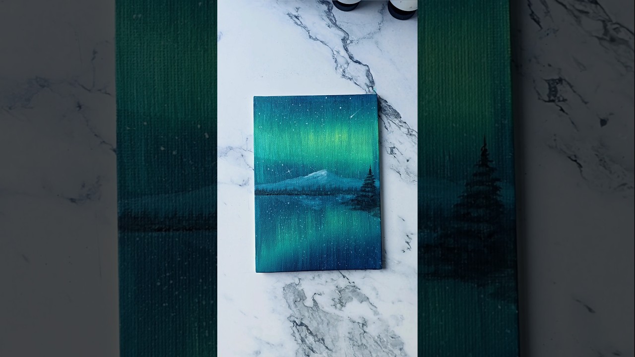 Easy way to paint the northern lights / acrylic painting ideas for beginners