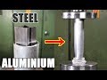 Crushing Nested Pipes with Hydraulic Press