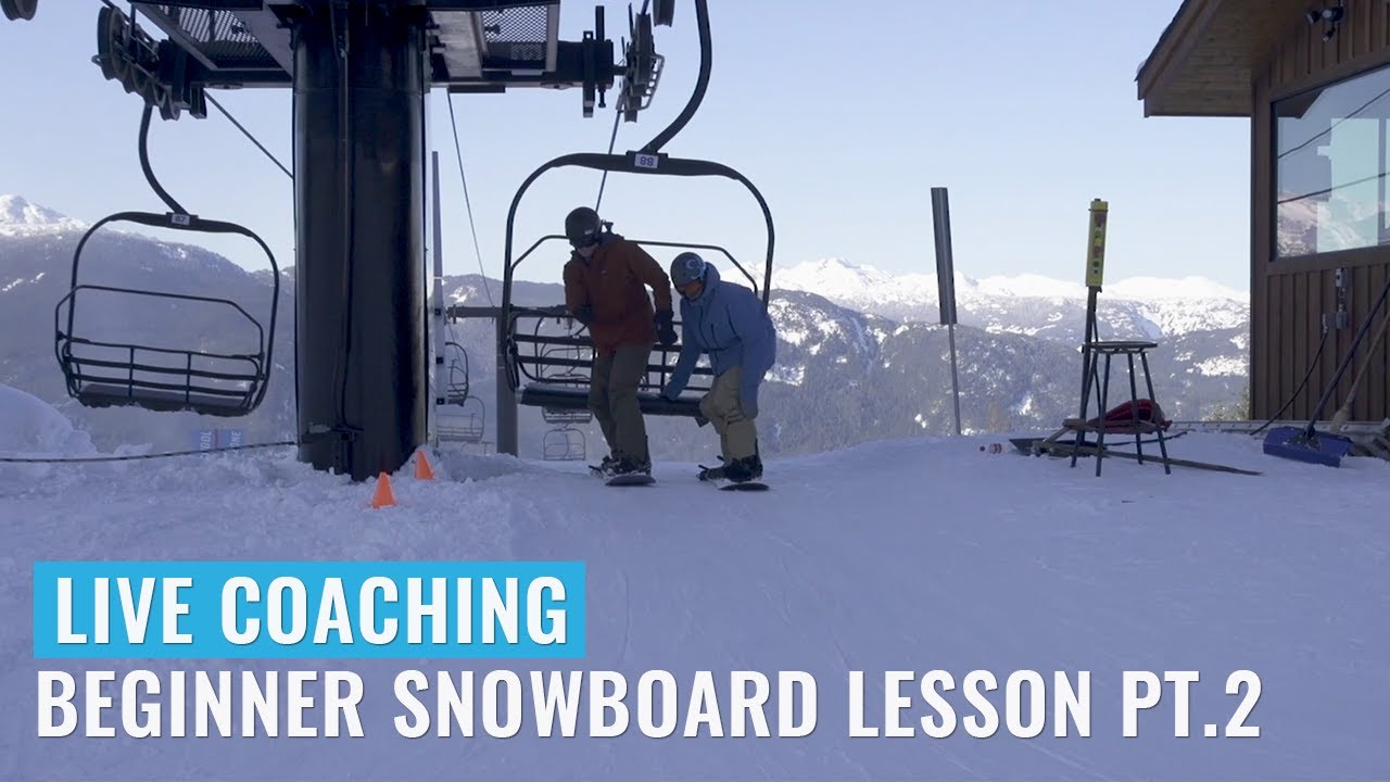 Live Coaching Beginner Snowboard Lesson Pt