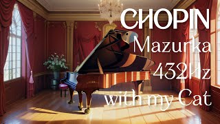 Best Of Classical Piano Music - Frédéric Chopin Mazurka B.16 - 432Hz - With Cat Sounds
