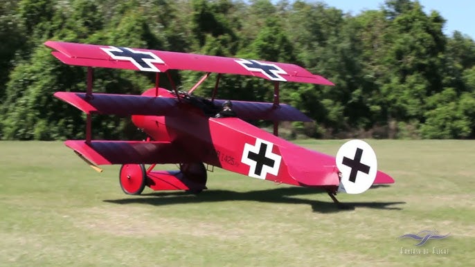 Fokker Tri-plane (Red Baron) Wood Airplane Model (Large), 32”