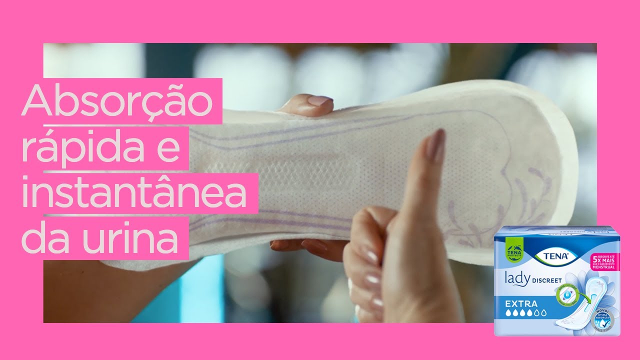 Absorvente TENA Lady Discreet Extra com tecnologia instasec 