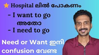 Daily Use Sentences | WANT vs NEED | Spoken English Malayalam