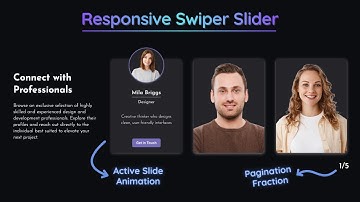 Responsive Swiper Slider  | Active Slide Animation, Autoplay & Pagination Fraction #swiperjs