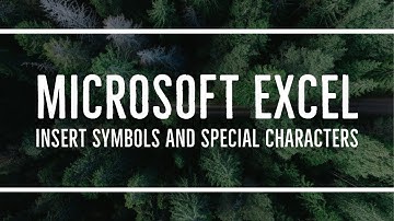 MS Excel - How to Insert Symbols and Special Characters