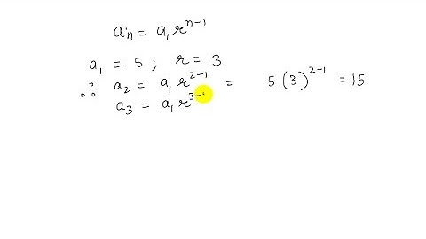 Write the first five terms of each geometric sequence. a_1=5,   r=3