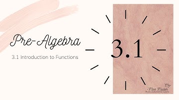 Pre-Algebra 3.1 Introduction to Functions