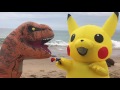Pikachu Vs. T-Rex: Beach Fight!