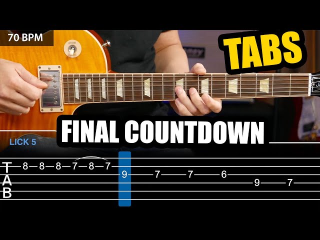 Aprende el MEJOR SOLO de GUITARRA ROCK - The Final Countdown | Europe Tab Tutorial Guitarraviva class=