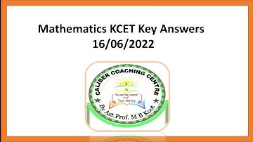 Mathematics KCET key answers 2022