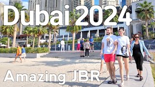 Dubai [4K] Amazing JBR, Touristic Center Walking Tour 🇦🇪