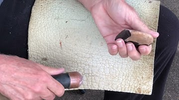 direct percussion of small rootbeer flint nodule