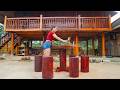 Master Carpenter Builds Stunning Wooden Lounge Chair Amazing Woodworking Skills