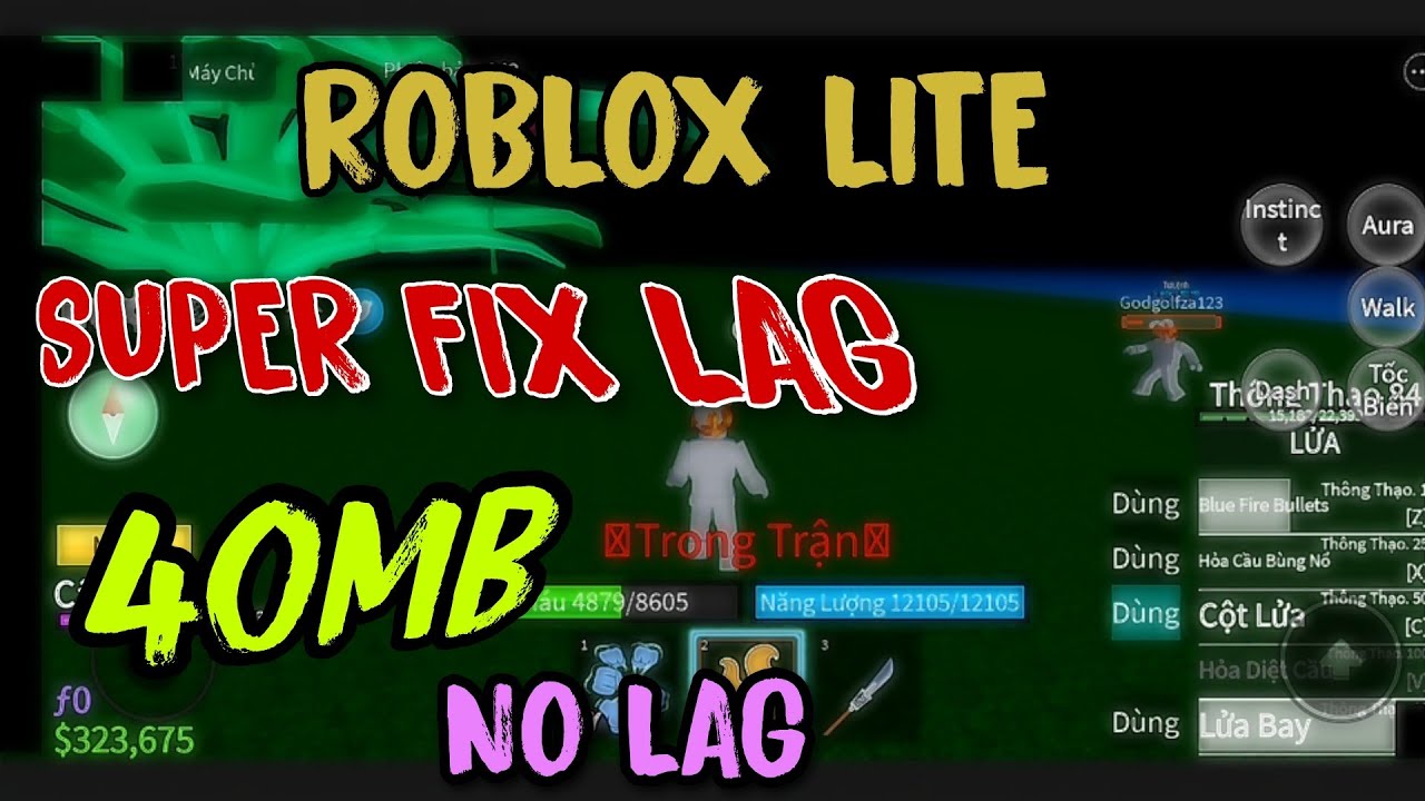 FIX LAG ROBLOX THƯỜNG SUPER VIP 40MB ĐỒ HOẠ MINECRAFT GIẢM HIỆU ỨNG ...