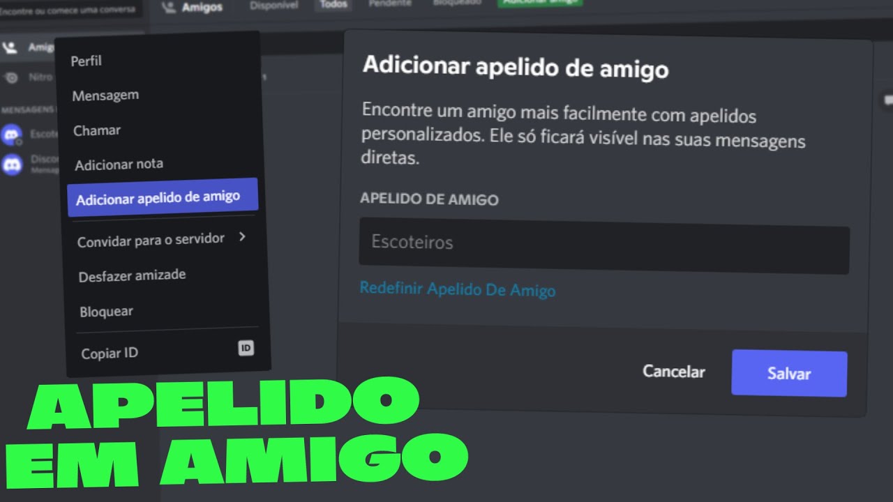 COMO ADICIONAR APELIDO EM AMIGOS NO DISCORD! 