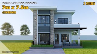 Small House Design | 7m x 7.5m  2 Storey | 4 Bedrooms