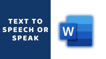 Enable Text to Speech or Speak in Microsoft Word