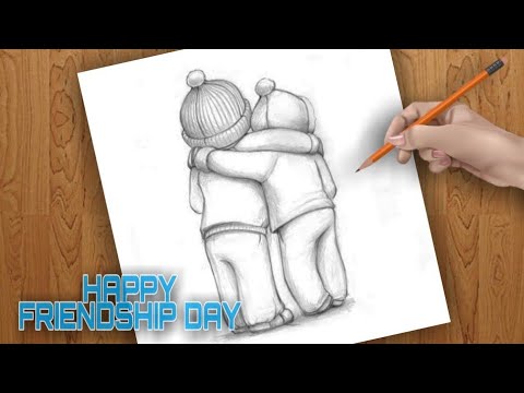 Friendship Day Pencil Art Design Corral