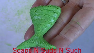 Making mermaid tale soap embeds using soap dough Recipe below unedited version