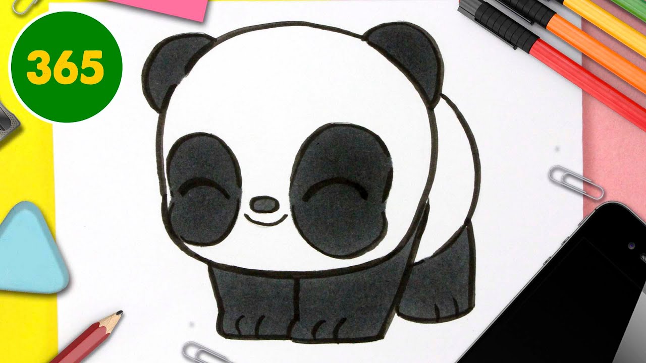 How To Draw A Cute Panda Bear Kawaii Youtube