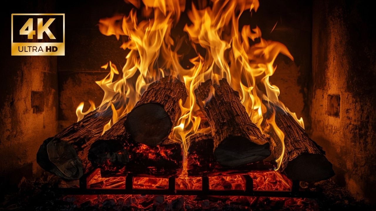 4 HOURS of Massive Roaring Fireplace 🔥 Loud Crackling Fire Sounds for Deep Sleep (4K, No Ads)