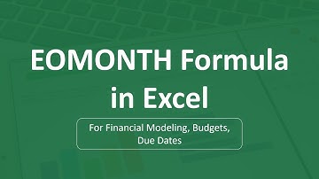 EOMONTH Formula in Excel | How to use EOMONTH Function in Excel