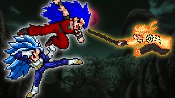 Goku SSJ7 OP(New) & Vegeta SSJ7 OP VS Naruto V2 OP(All Form) in Jump Force Mugen