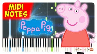 Video thumbnail of "Peppa Pig - Theme Song Piano Cover (Piano Sheets + midi)"