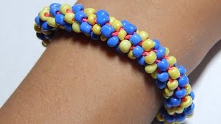 Кумихимо из восьми нитей с крупным бисером/Kumihimo of the eight strands of huge beads