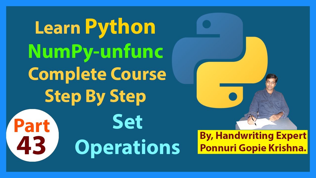 Learn NumPy Complete Course |Step By Step| unfunc Set Operations ...