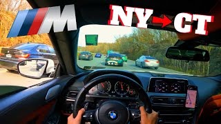 Cutting up in a CRAZY rally from NY to CT !! POV Drive in BMW M6