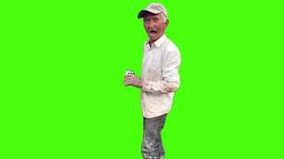 Old Man Screaming Meme Green Screen