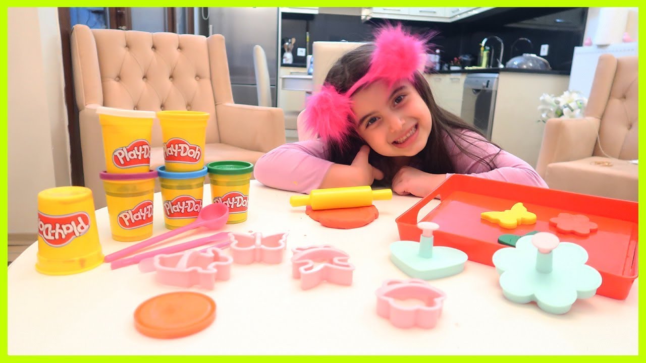 OYUN HAMURLARIYLA KURABİYE YAPTIM l MAKING COOKIES WITH PLAY DOH YouTube