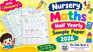 Nursery Maths Half Yearly Sample Paper 2026 | Nursery Maths Worksheet | Half Yearly Exam Preparation