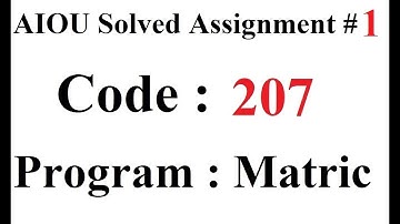 AIOU Code 207 Solved Assignment No 1 Spring 2025 | Baloch Academy