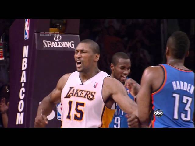 Metta World Peace DECKS James Harden With Elbow to the Head, Faces Certain  Suspension - The Hollywood Gossip