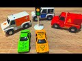 Toy cars collection: Police toy cars, fire trucks and ambulance