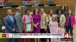 Detroit Teen honored for using CPR to help save a life