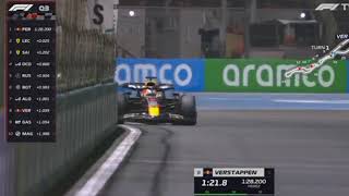 Espectacular ultima vuelta de Checo - Saldra primero - Poleman!!! #saudiarabiangp P1 - Primera pole!