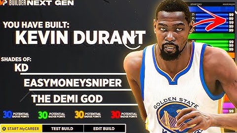 NBA 2K21 NEXT GEN KEVIN DURANT BUILD! 72 BADGE UPGRADES! BEST SMALL FORWARD DEMIGOD BUILD!