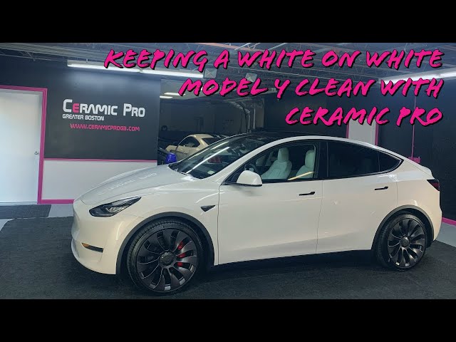 White on White) Ceramic Coating a 2021 Tesla Model Y Inside & Out with  Ceramic Pro 9H 
